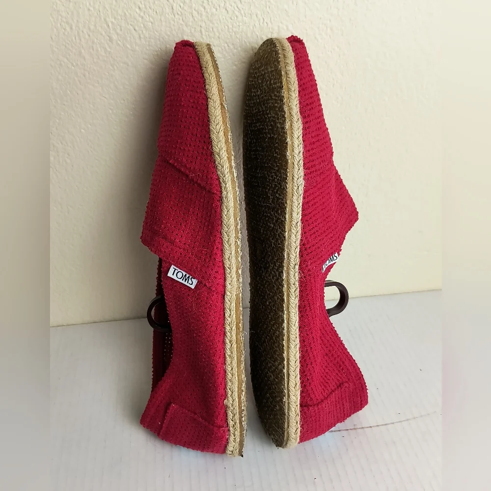 Toms Men's 12 Red Loafers & Slip-Ons  Classic Canvas Espadrille